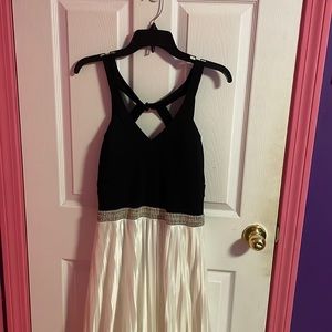 White and black prom dress